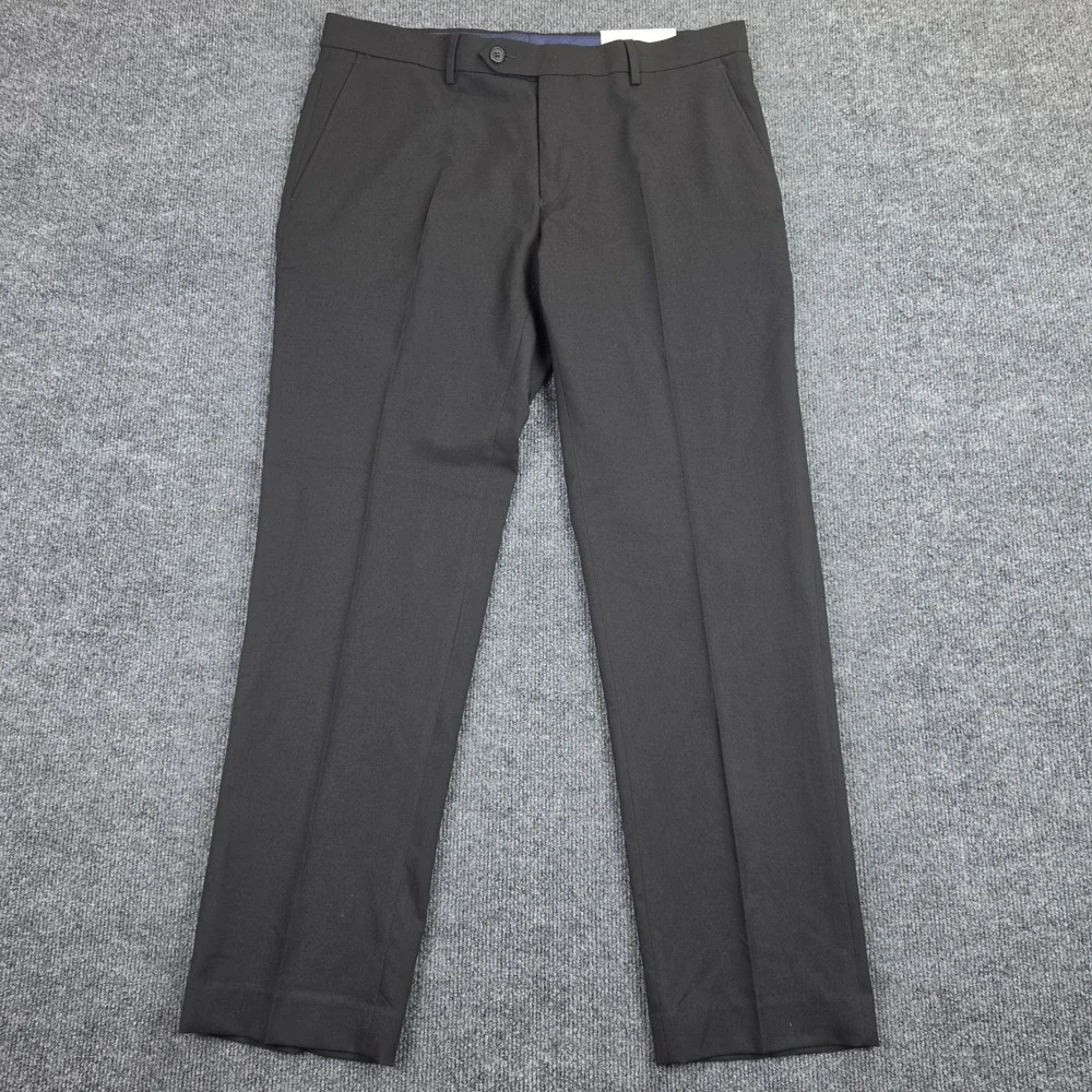 Tommy Hilfiger Dress Pants Men's 34x30 Black Stretch Flat Front NWT Redmond